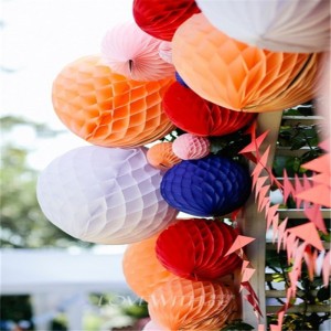 Party-Deko-Sets inklusive Pom Flower runder Seidenpapierfächer bunt geschnitzt zum Geburtstag